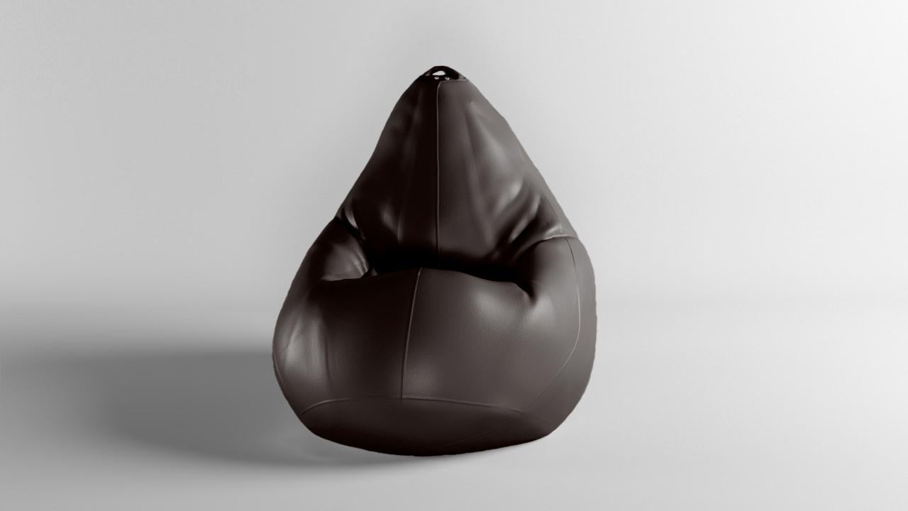 Бескаркасное кресло-мешок SkyPuff MEGA Груша Экокожа Zeus Delux XXXL 160х120 см Brown (160183)