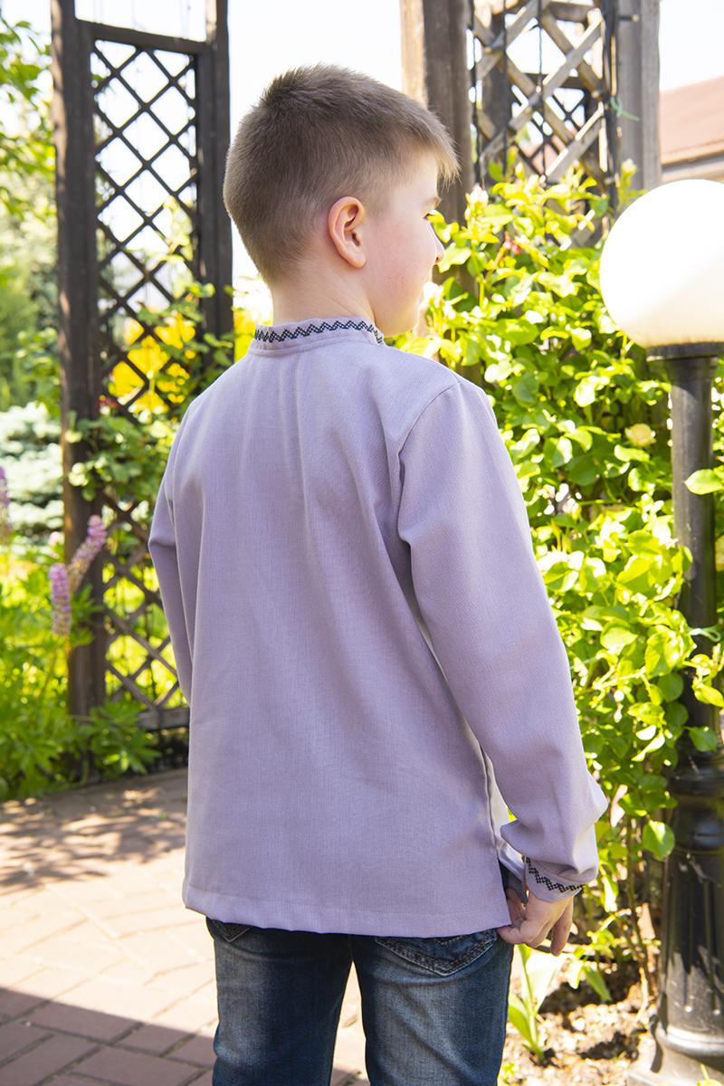 Вышиванка на мальчика лен с длинным рукавом 164 см Серый (2122055548) - фото 3 Вышиванка на мальчика лен с длинным рукавом 164 см Серый (2122055548) - фото 3