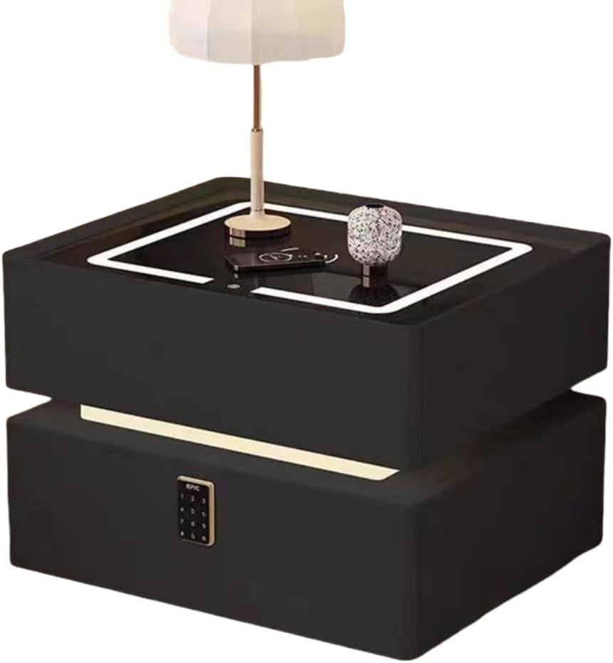 Тумбочка для дома OKOP KP-589 с Bluetooth Беспроводной зарядкой и RGB-подсветкой Черный (32620368)