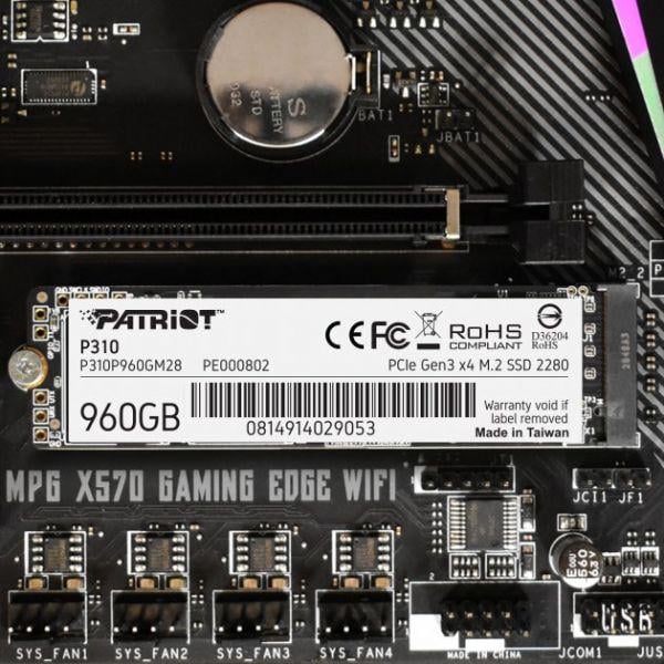 SSD-накопичувач Patriot P310 960Gb M.2 PCI-E 4x 3D TLC (P310P960GM28) - фото 5