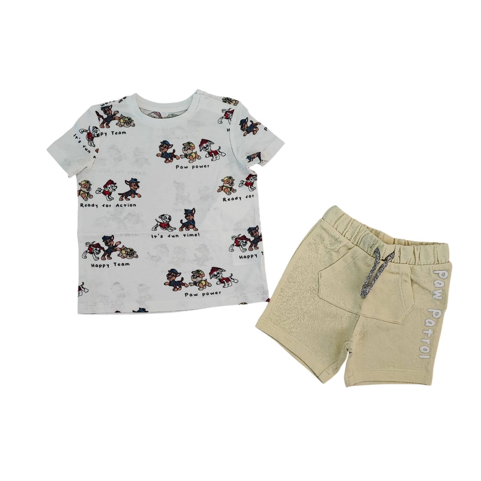 Комплект дитячий літній шорти та футболка для хлопчика C&A 80 см Білий Жовтий (250122072)