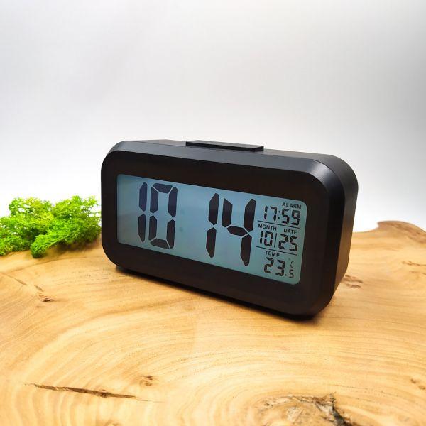 Часы настольные электронные на батарейках 3хAAA 210 Black (24014291)