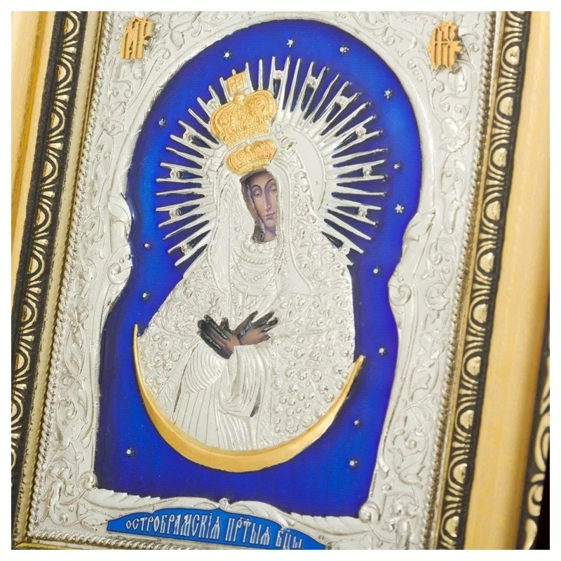 Ікона Богоматір Остробрамська зі срібла (0102014001) - фото 3 Ікона Богоматір Остробрамська зі срібла (0102014001) - фото 3