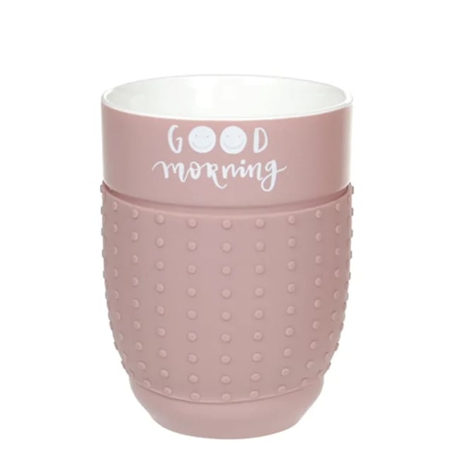 Стакан фарфоровый Flora с силиконовым держателем Good Morning 0,4 л (32032)