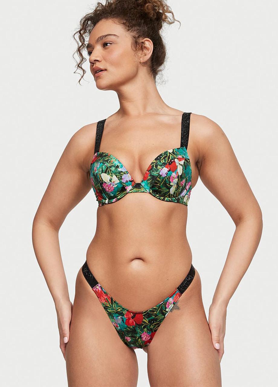 Купальник жіночий Victoria's Secret Shine Strap Sexy Tropical Floral Квітковий принт зі стразами 80D/L (2049269874)