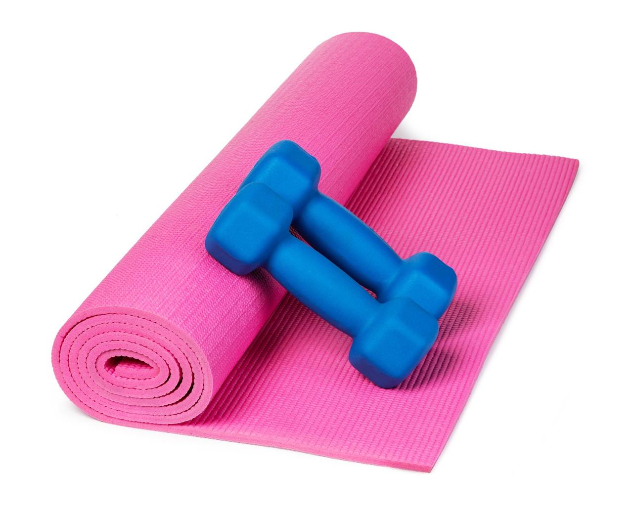 Коврик для йоги и фитнеса Power System PS-4014 PVC Fitness Yoga Mat Pink 173х61х0,6 см (15272640) - фото 6