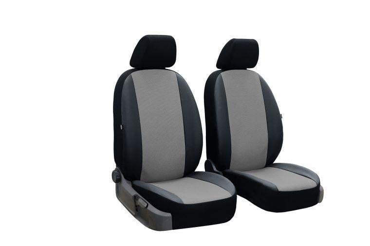 Авточехлы на передние сиденья Pok-ter Perline для Geely GC7 2015-2002-2011 из перфорированной экокожи с серой вставкой (9015696)