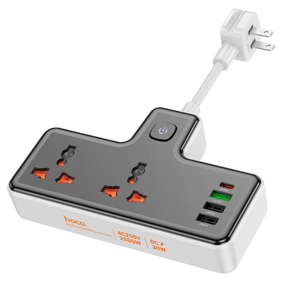 Сетевой удлинитель Hoco AC12 Reise 30W 1C3A US Black (51e7321a)