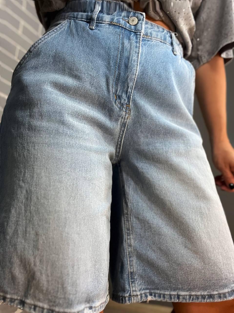 Шорты женские джинсовые PRANA 2510 бермуды косые карманы р. 48 Голубой (2398) - фото 2 Шорты женские джинсовые PRANA 2510 бермуды косые карманы р. 48 Голубой (2398) - фото 2