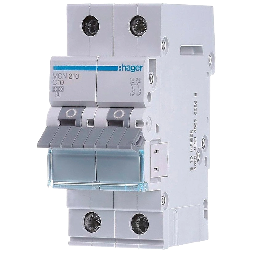 Автоматический выключатель Hager 2P 6kA C-10A 2M MCN210 (99-00016362)