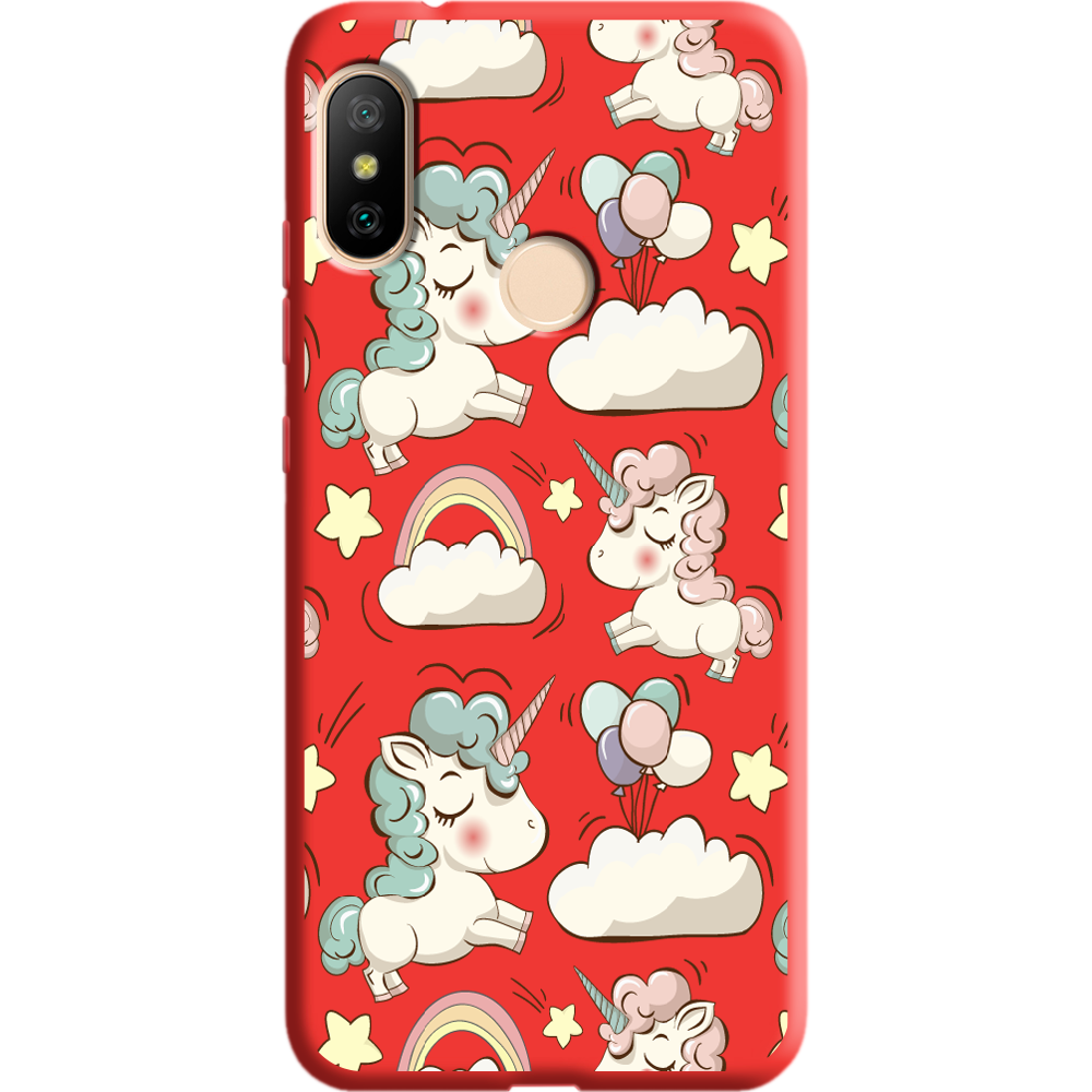 Чохол BoxFace Xiaomi Mi A2 Lite Unicorns Червоний силікон  (34892-cc2-36145)
