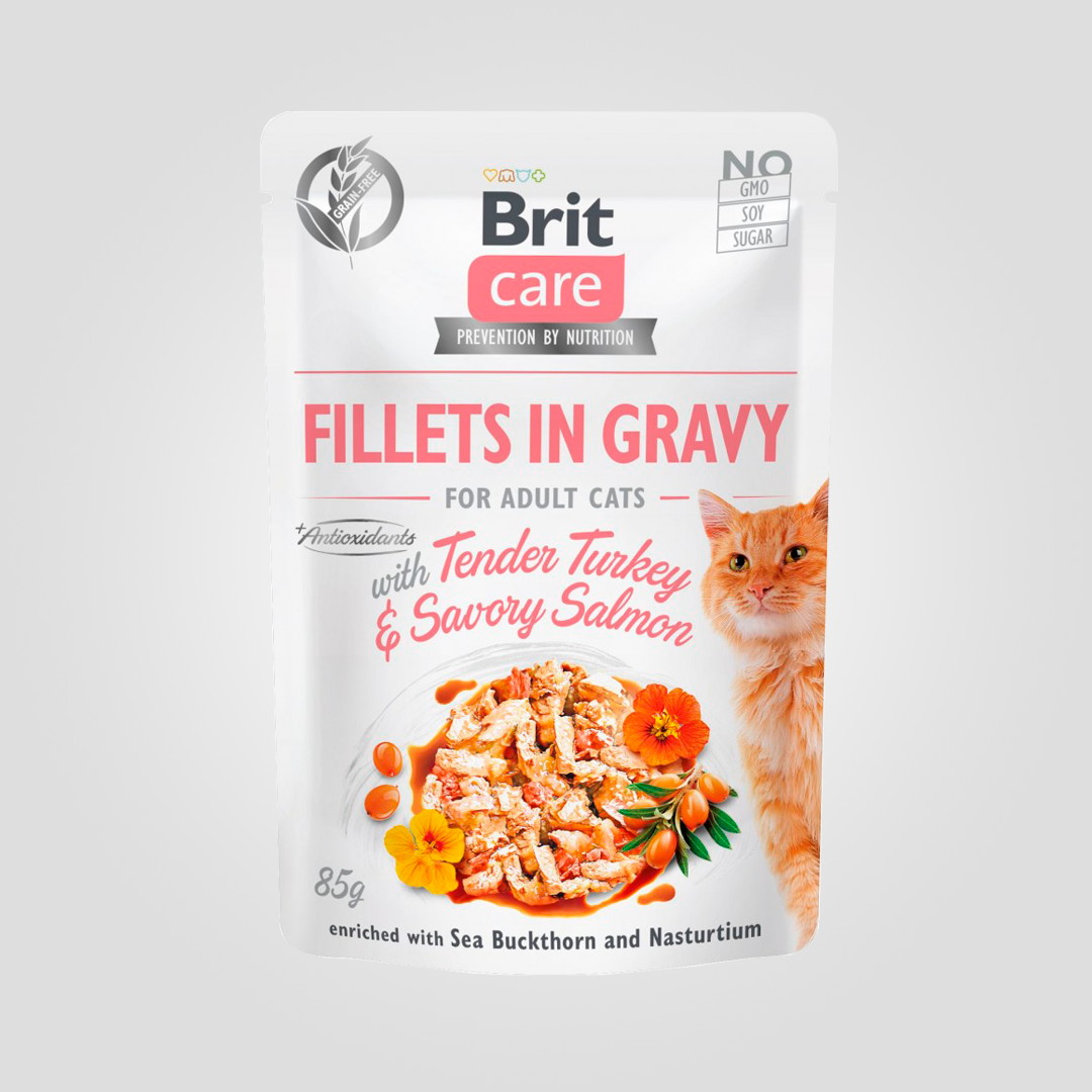 Корм влажный для кошек Brit Care Cat Pouch филе в соусе с лососем и индейкой пауч 85 г (20504424) Корм влажный для кошек Brit Care Cat Pouch филе в соусе с лососем и индейкой пауч 85 г (20504424)