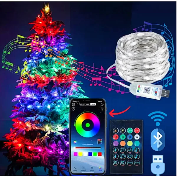 Гірлянда Крапля Роси USB RGB Bluetooth з пультом 10 м (22514761) - фото 2