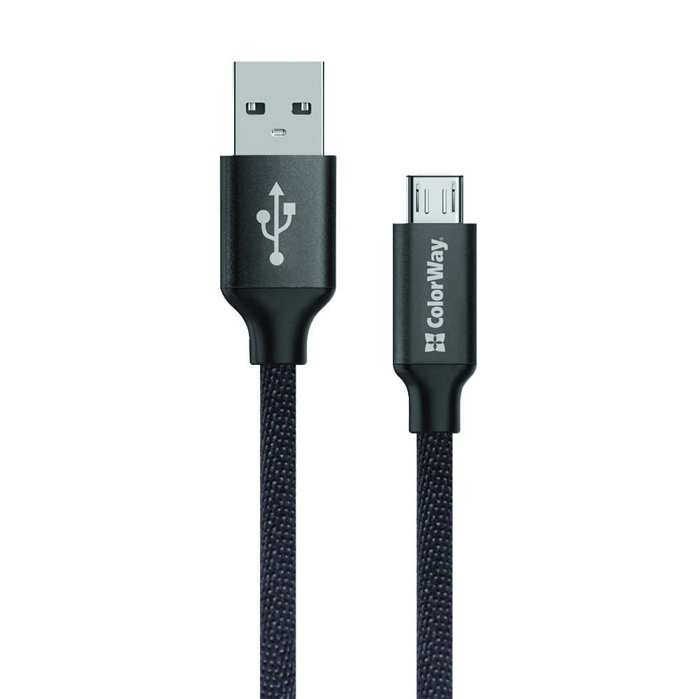 Кабель ColorWay USB-microUSB 2,1 A 1 м Black (CW-CBUM002-BK)