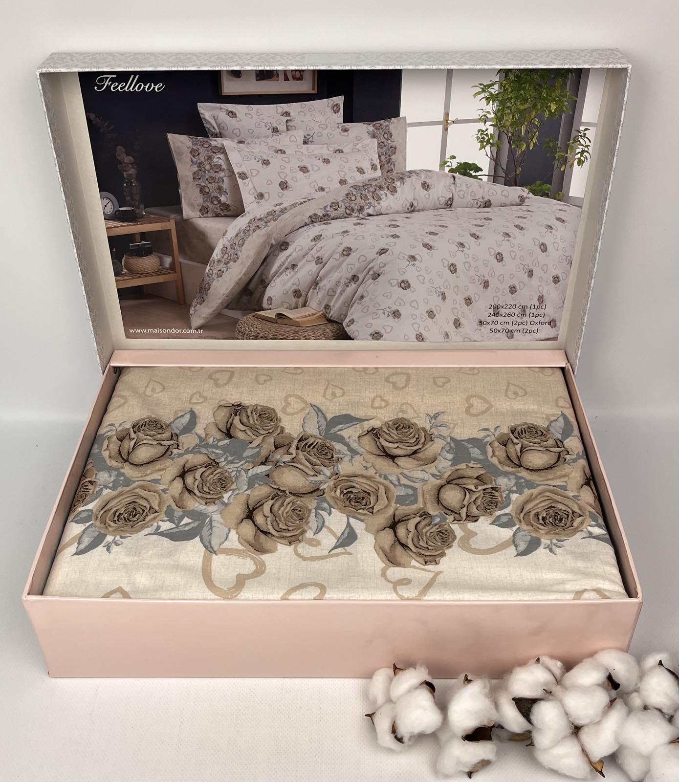 Комплект постельного белья Maison D'or Feellove 200х220 см ранфорс Beige (CN25506)