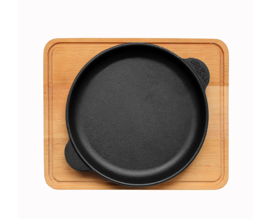 Сковорода чавунна Brizoll порційна HoReCa з дерев'яною підставкою 160х25 мм (H1625-D) - фото 2