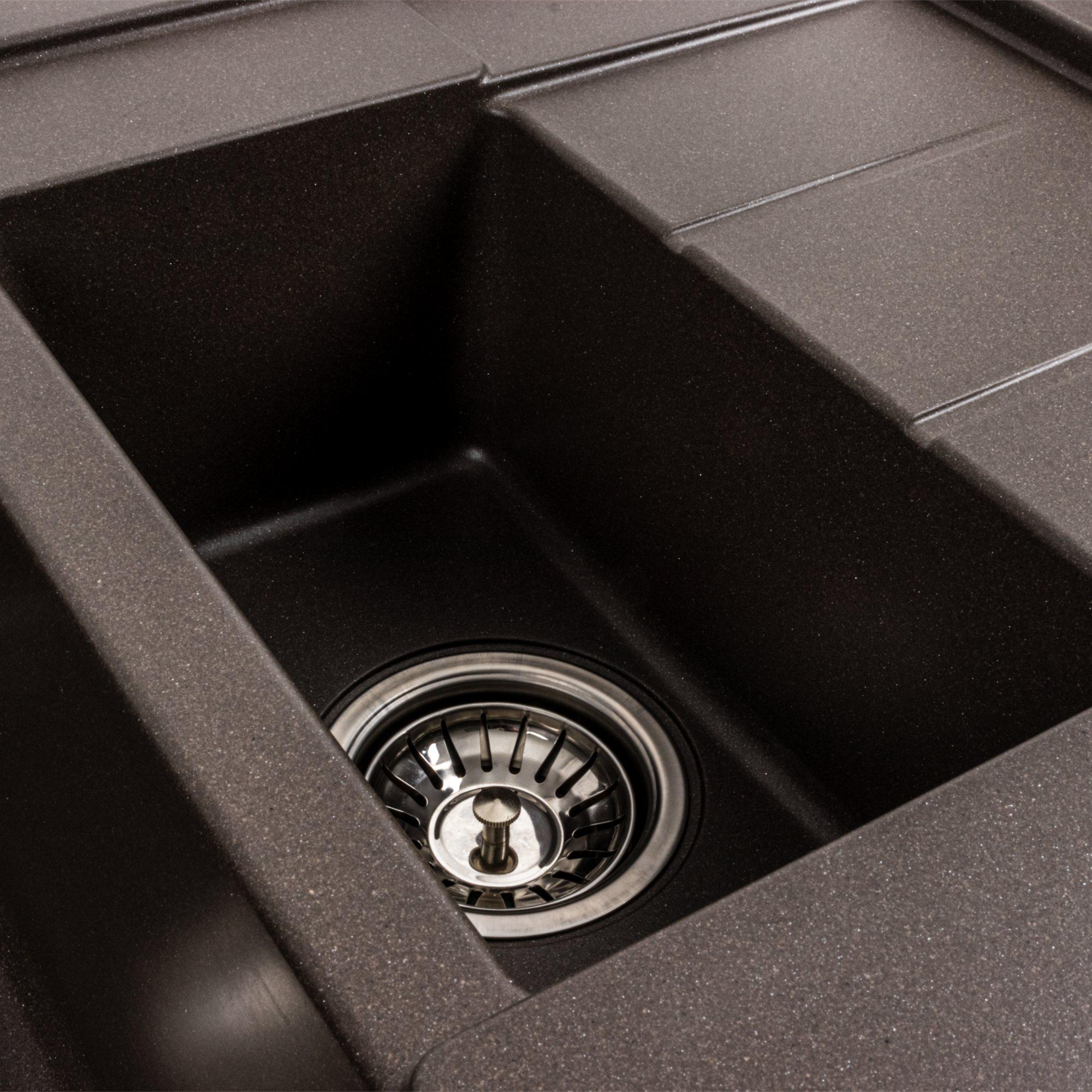 Мийка гранітна для кухні Platinum 7850W TOSKANA матова Темна скеля - фото 7