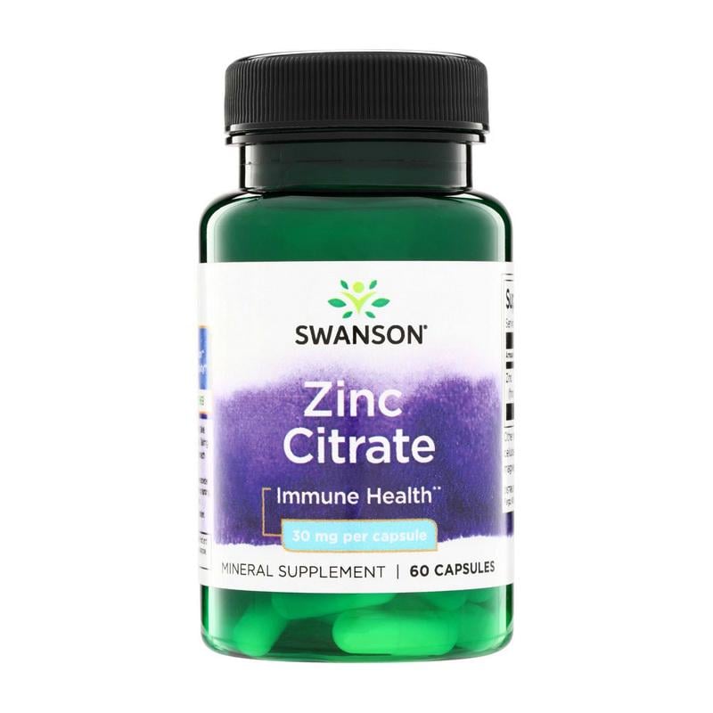 Цинк цитрат Swanson Zinc Citrate 30 mg 60 капс.