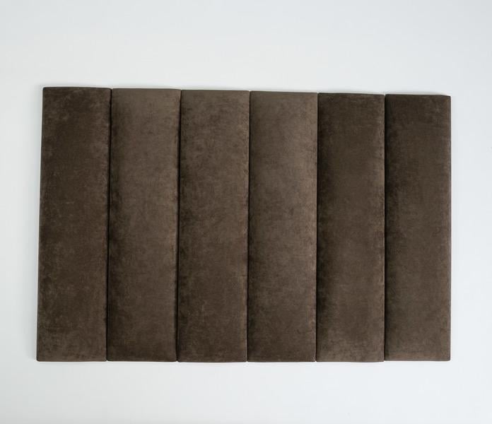 Стеновая панель самоклеящаяся мягкая Soft Pan велюр 15x90х3,7 см Шоколад (159019)