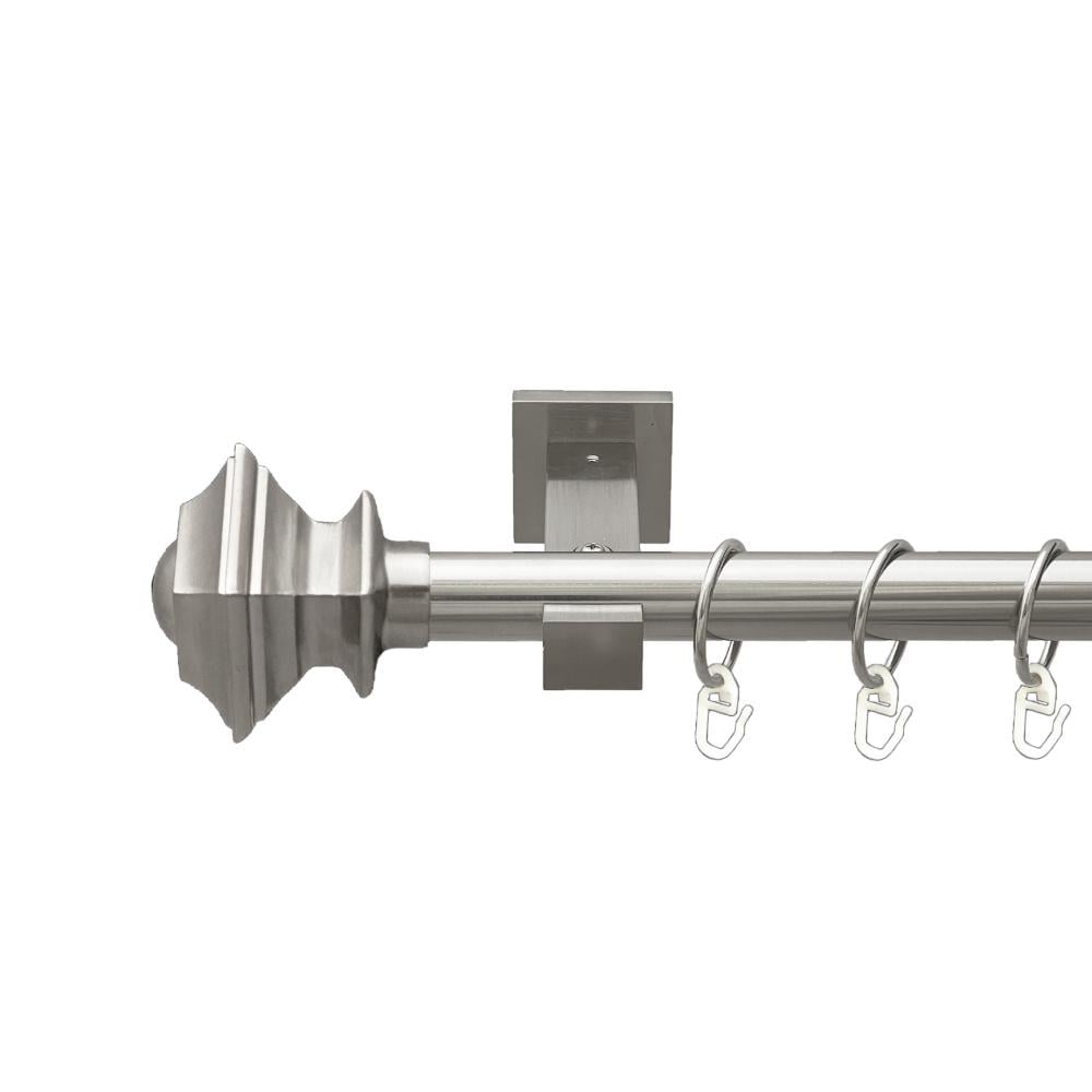 Карниз Orvit Борджеза металевий однорядний техно гладка труба кільце металеве 25 мм 300 см Нержавіюча сталь (00-00026476)