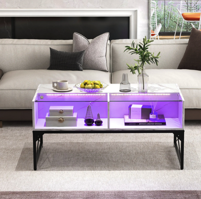 Журнальный стол Costway Moderne с подсветкой стол Costway Moderne с подсветкой Мраморный (4732) - фото 3