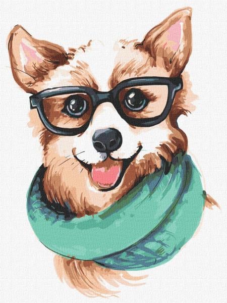 Картина по номерам Идейка Стильные корги 30х40 см в термопакете (КНО4288-mt)