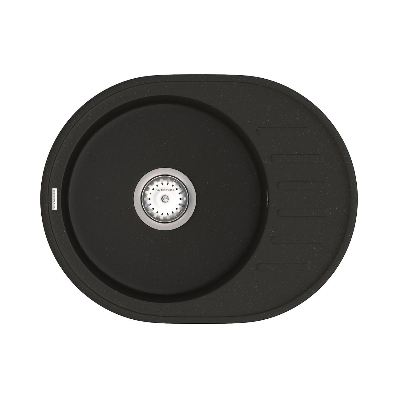 Кухонная мойка с сифоном Lira LMO 02,57 Black