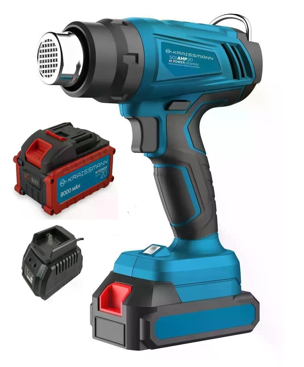 Фен аккумуляторный KRAISSMANN 501 AHP ​​20MP аккумулятор 8000 mAh и ЗУ (31571904)