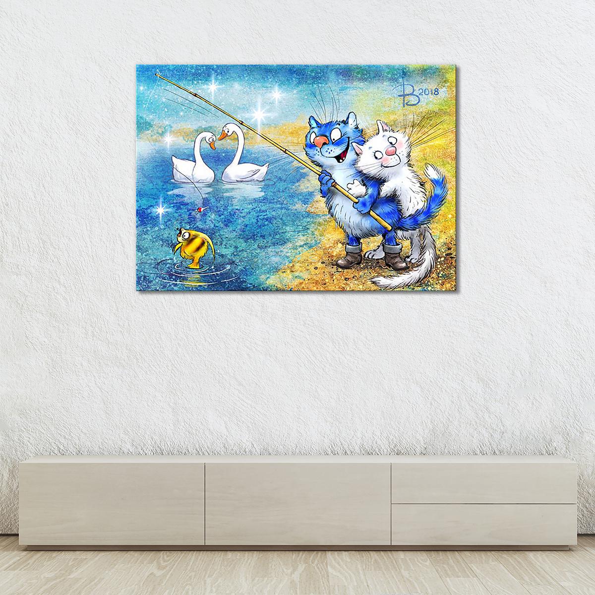 Картина Рибалка на двох 1 модуль 60x90 см Картина Рибалка на двох 1 модуль 60x90 см