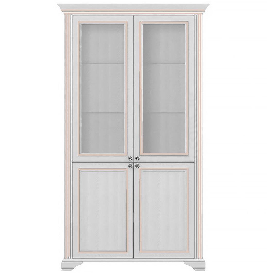 Витрина для кабинета 2D2W Gerbor Вайт ДСП 1260х430х1200 мм Белый/Сосна золотая (38633)
