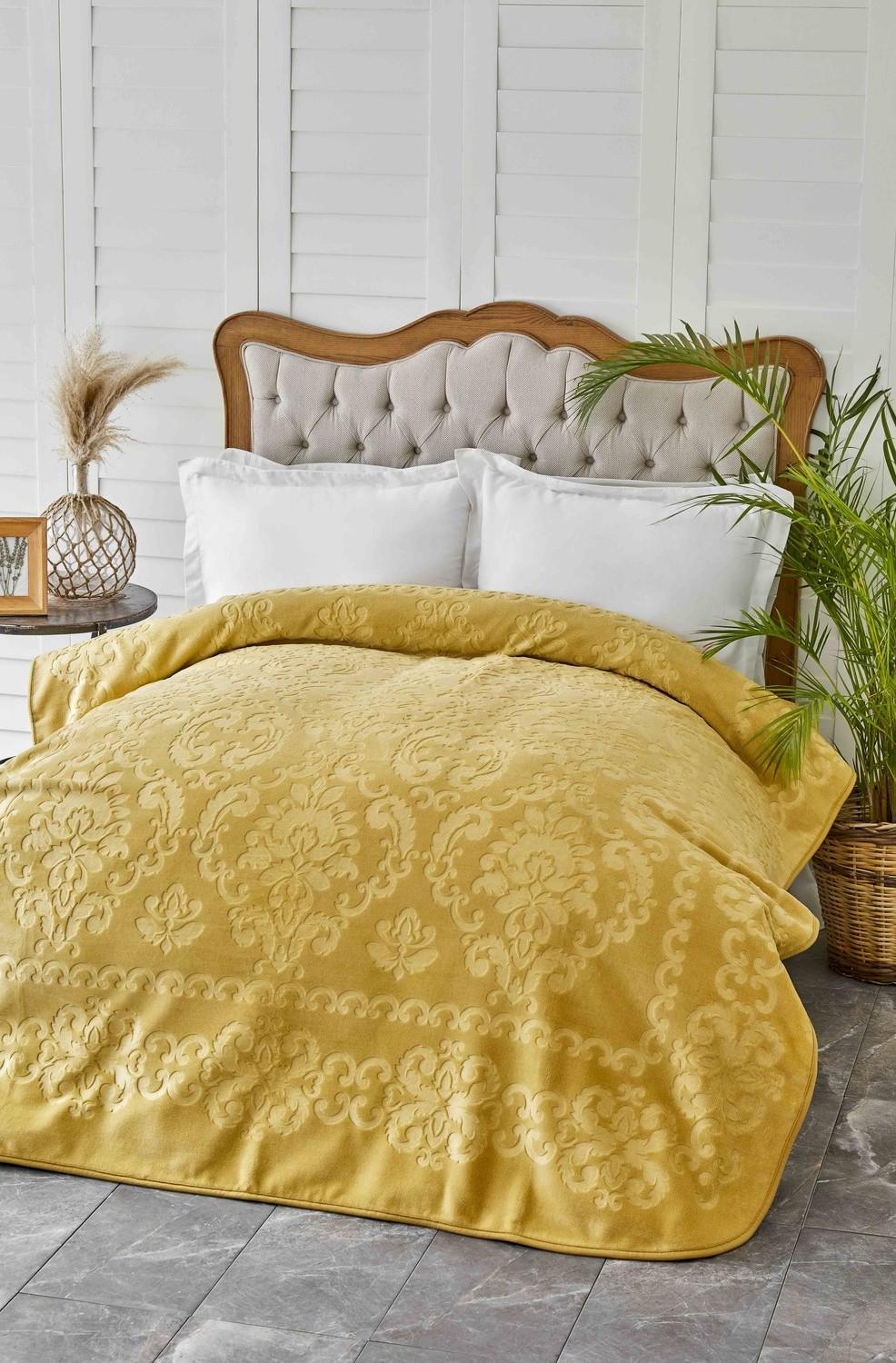 Плед Karaca Home Rauqel best евро 200х220 см Hardal (12581616)