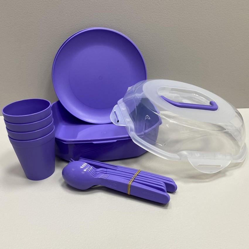 Набор для пикника Ucsan Plastik M-761 4 персоны 21 предмет Фиолетовый (2184296514)