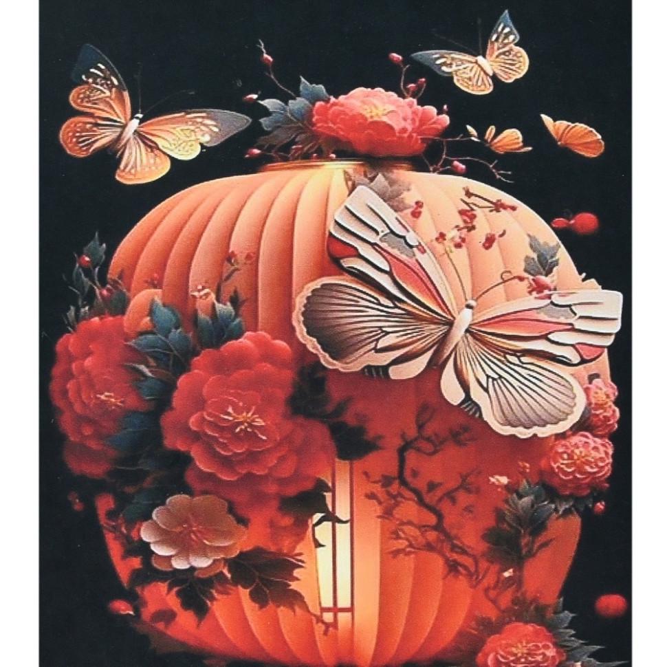 Алмазна мозаїка Strateg Японський ліхтар HEG88126 30х40 см (RLT49833)