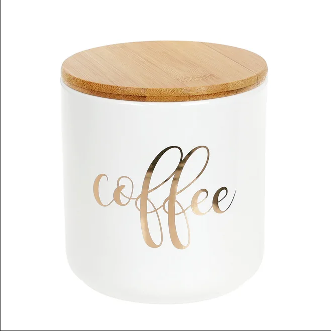 Банка керамическая Flora Coffee с бамбуковой крышкой 0,6 л 31853