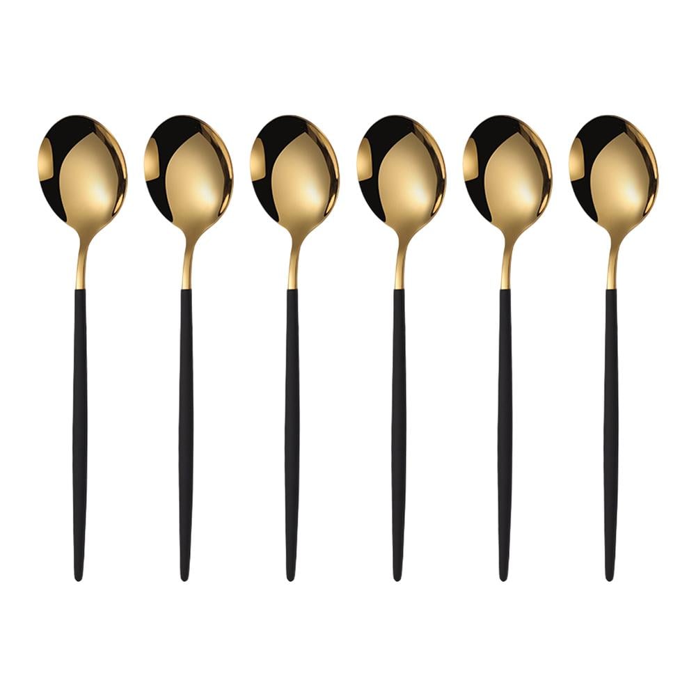 Набор столовых ложек 6 шт. из нержавеющей стали Черный (HP-20-3)
