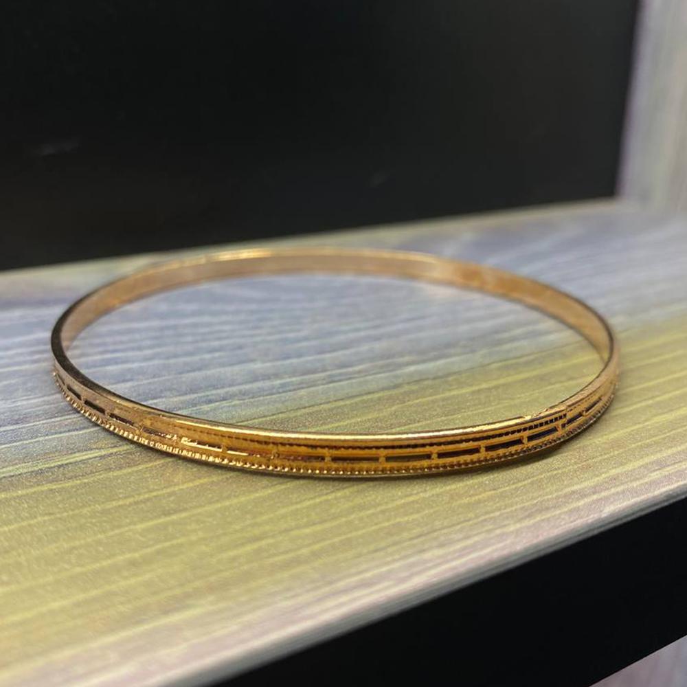 Браслет тонкий PG03901 с насечками 7 см Золотистый (6318)