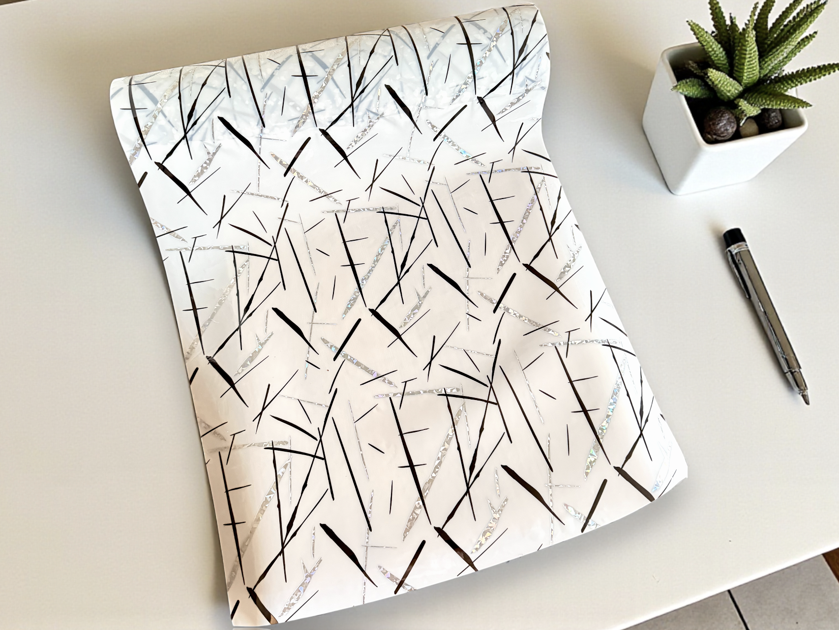 М'яке скло Prestige 60×100 см ПВХ з лазерним малюнком Геометричні візерунки (8221D)