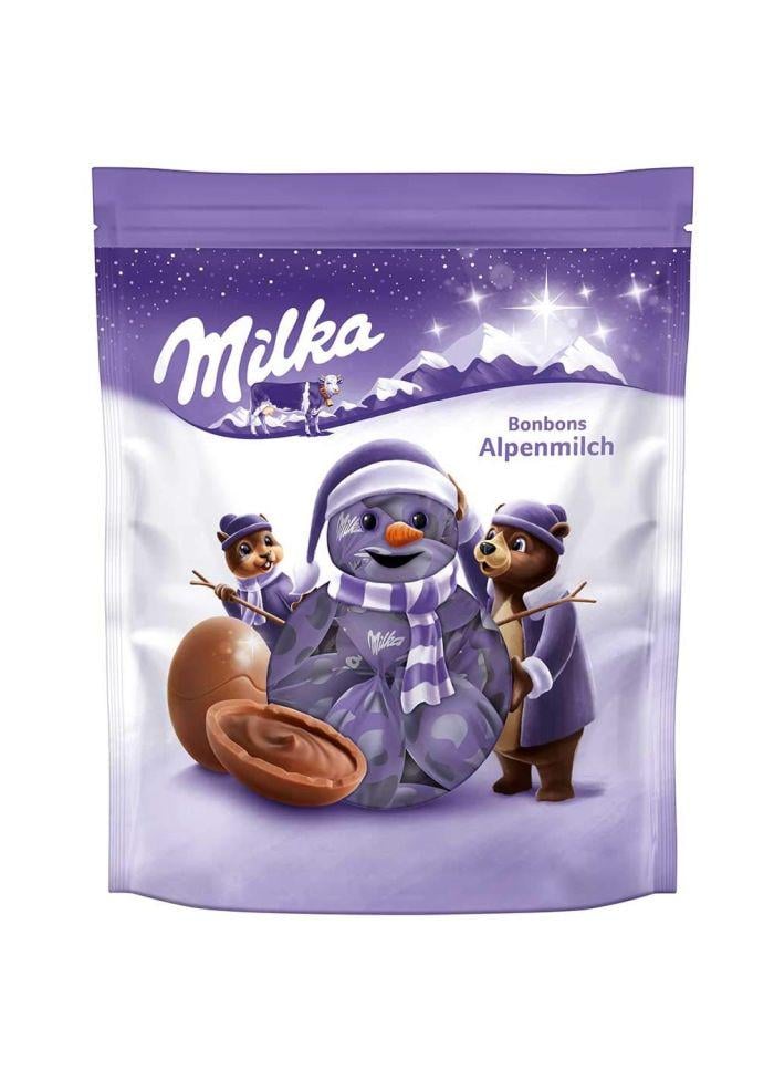 Шоколадні цукерки Milka Bonbons Alpenmilch з альпійським молоком 86 г