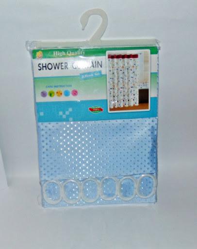 Шторка для ванной комнаты Пика Диамант с кольцами 180х200 см Голубой (835 Kha) - фото 5