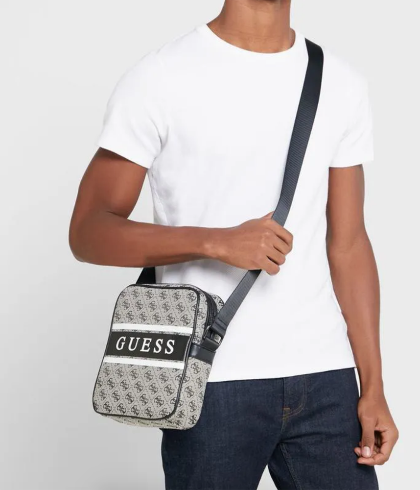 Сумка мужская брендовая на плечо Текстиль Серый (7510 PTR)