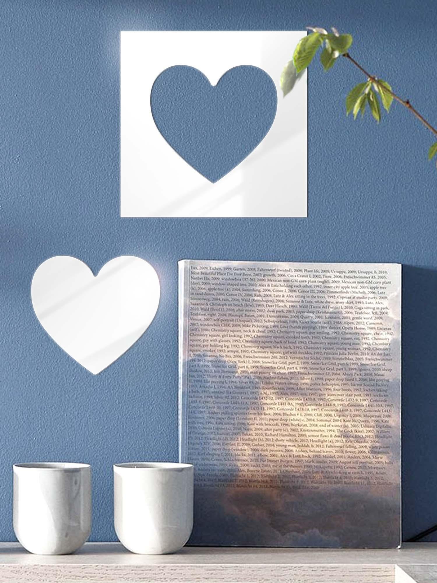 Наклейка интерьерная зеркальная Серденька 2 шт. Серебряный (21994074)