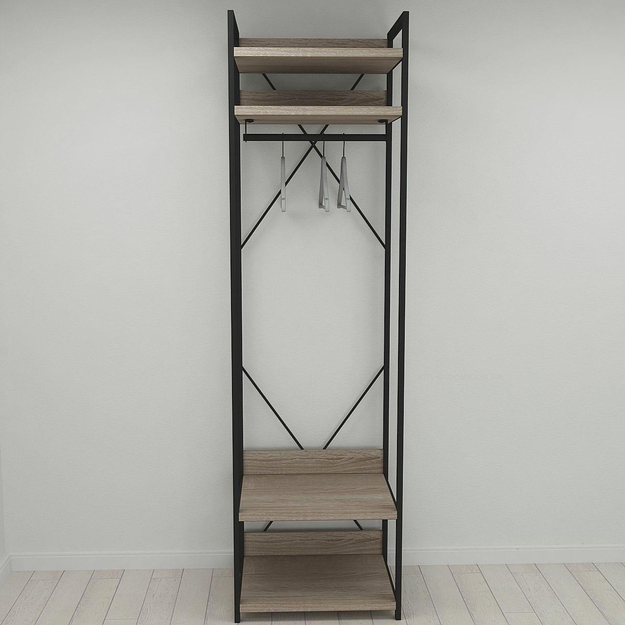 Шкаф Ferrum-decor Гардероб Уни секция 2 серии Конект металл/ДСП 32 мм 220x60x50 см Черный/Дуб Сонома Трюфель (FRD-104538) Шкаф Ferrum-decor Гардероб Уни секция 2 серии Конект металл/ДСП 32 мм 220x60x50 см Черный/Дуб Сонома Трюфель (FRD-104538)