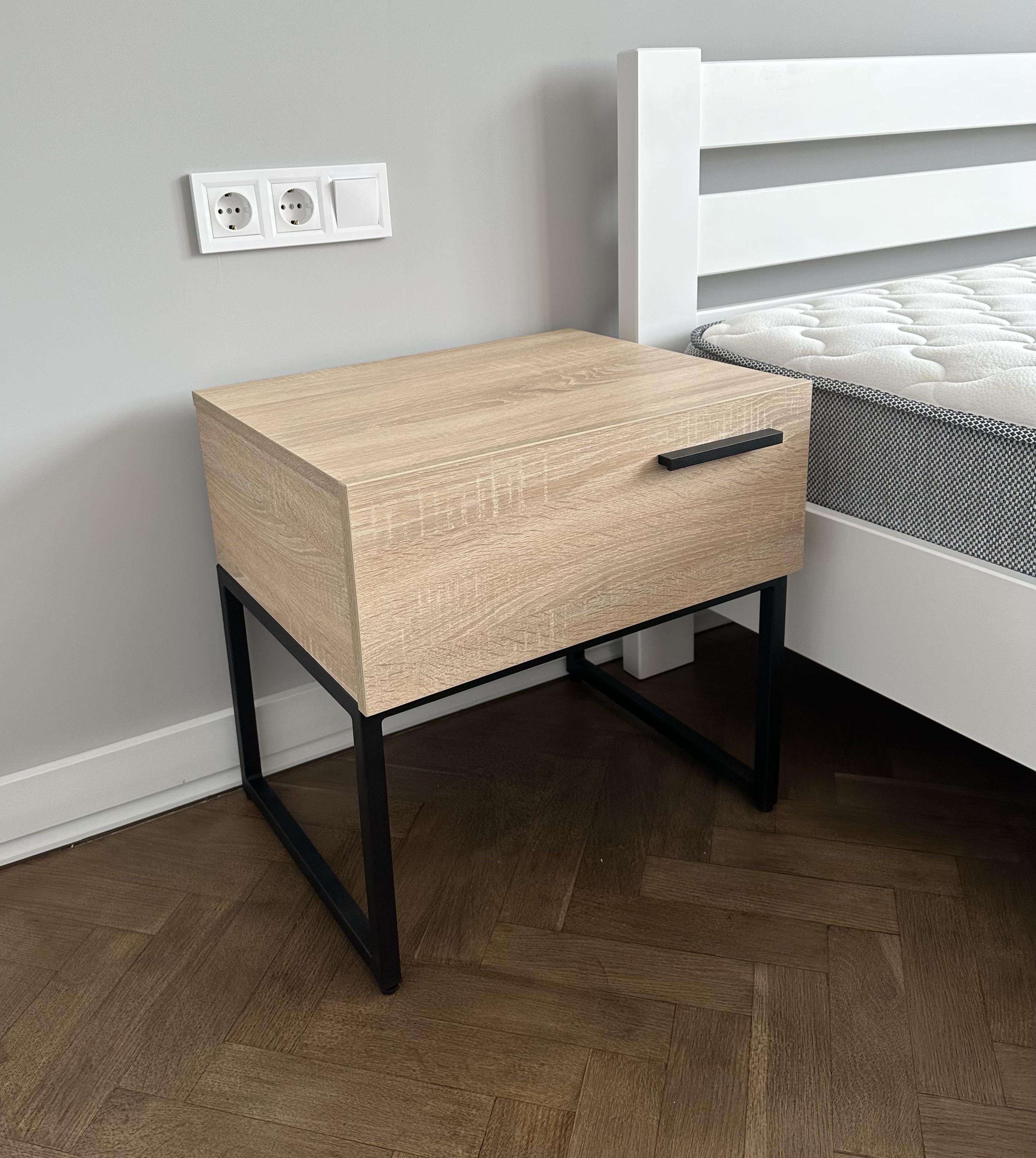 Тумба приліжкова з металу та ЛДСП РТ05-1025ML 500х500х400 мм