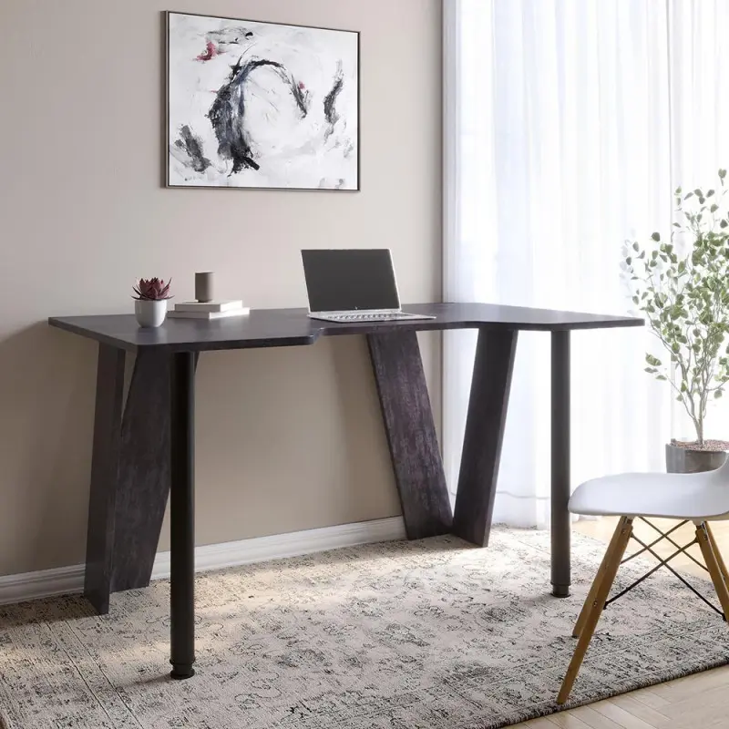 Компьютерный стол Lion 041004 Квест 150х90х74,5 см Бетон темный (041164) Компьютерный стол Lion 041004 Квест 150х90х74,5 см Бетон темный (041164)