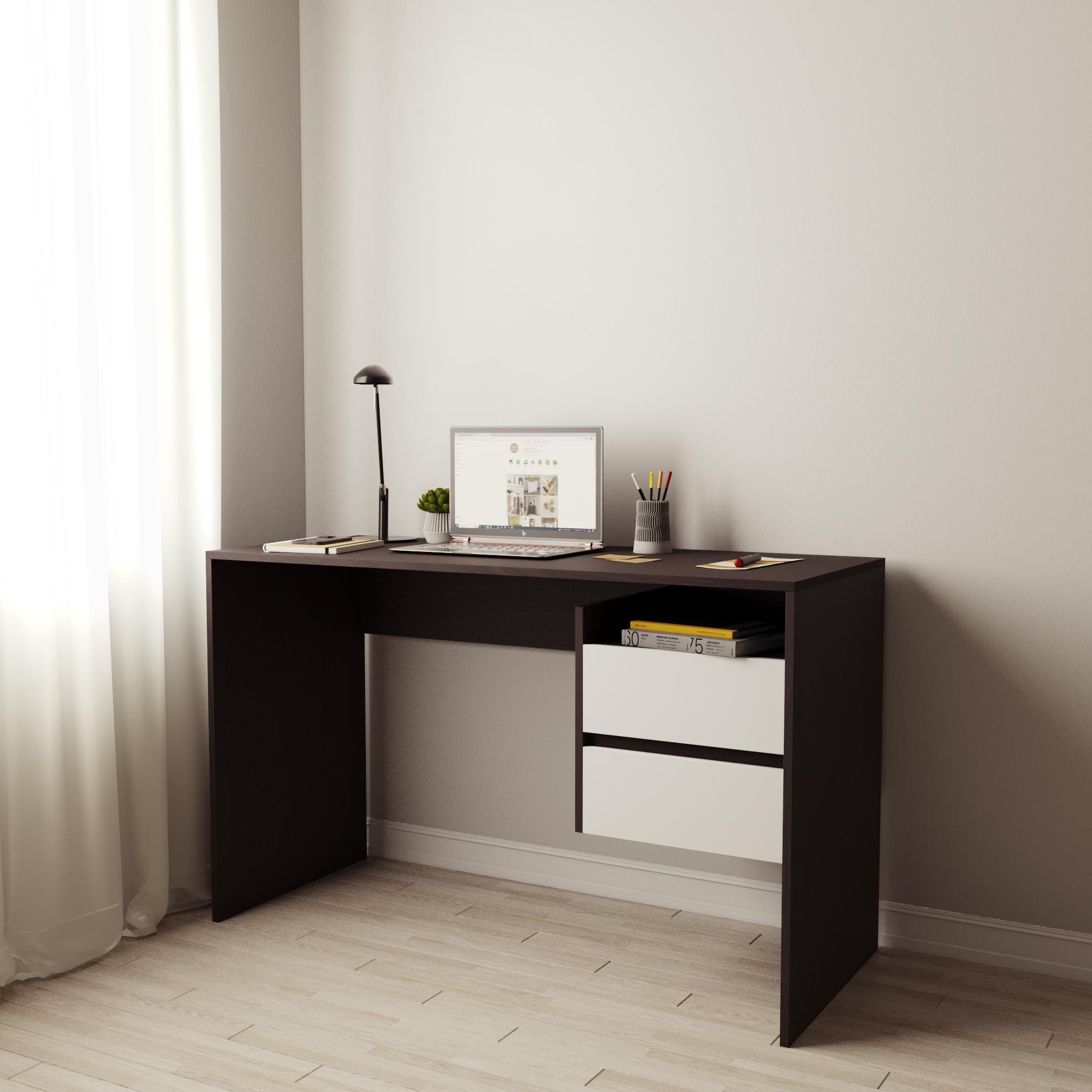 Компьютерный стол с выдвижными ящиками 1250х750х500 мм Венге/Белый (ST-06) - фото 1 Компьютерный стол с выдвижными ящиками 1250х750х500 мм Венге/Белый (ST-06) - фото 1