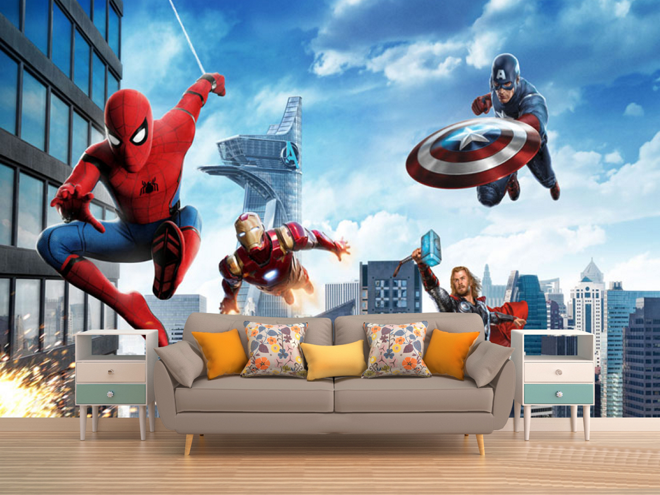 Фотошпалери Герої Марвел Різнокольоровий (00000069)