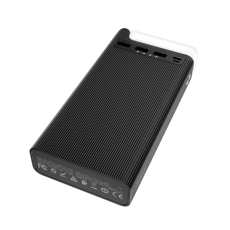 Повербанк Hoco J62 Jove 30000 mAh 3 USB/1Type-C/MicroUsb 2A з ліхтариком Чорний - фото 2