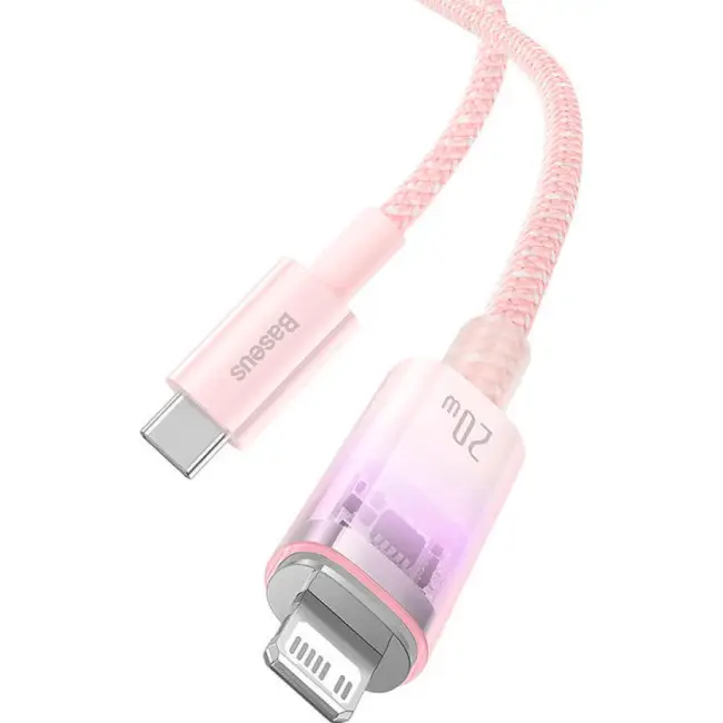 Кабель BASEUS Explorer Series Fast Charging Smart Temperature Control Cable Type-C to Lightning CATS010204 20W 1 м Pink - фото 4