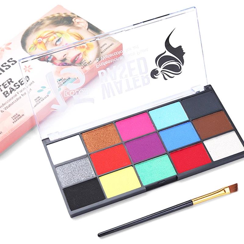 Аквагрим на водной основе и 15 красок для грима на праздники и вечеринки (U9456) Аквагрим на водной основе и 15 красок для грима на праздники и вечеринки (U9456)