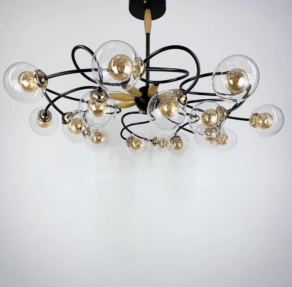 Люстра-молекула с двойным плафоном на 16 ламп (8018)